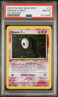 UNOWN A-HOLO #14 1st Edition PSA 8 Cert #74118389