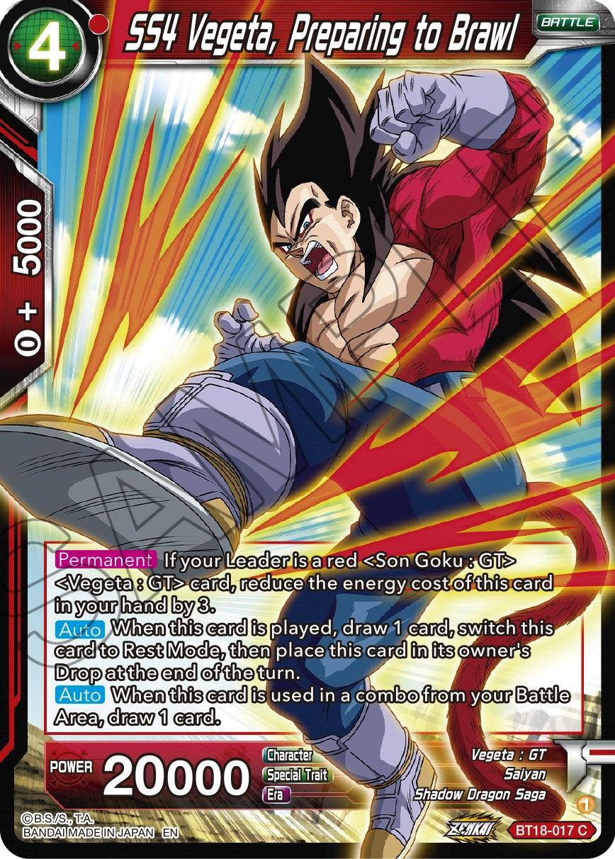 SS4 Vegeta, Preparing to Brawl (BT18-017) [Dawn of the Z-Legends] - POKÉ JEUX