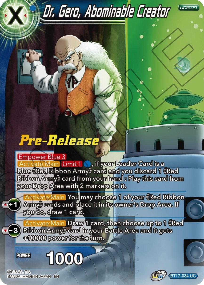 Dr. Gero, Abominable Creator (BT17-034) [Ultimate Squad Prerelease Promos] - POKÉ JEUX