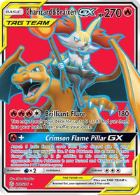 Charizard & Braixen GX (Full Art) (212/236) - SM  Cosmic Eclipse Holofoil