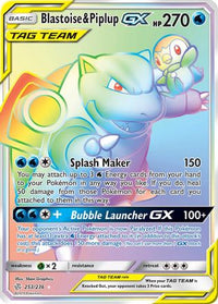 Blastoise & Piplup GX (Secret) (253/236) - SM  Cosmic Eclipse Holofoil