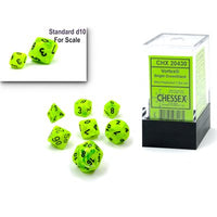 Dice: 7 pc: Vortex: Mini-Hedral: Bright Green / Black (EN) (Special Order)