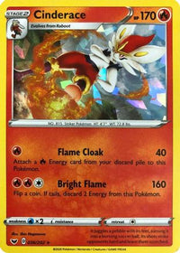 Cinderace (036/202) (Cracked Ice Holo) (Exclusivités du deck thématique) [Épée et Bouclier : Ensemble de base] 