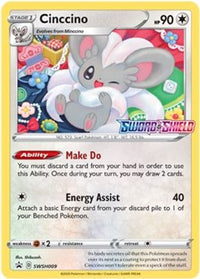 Cinccino (Prerelease) (SWSH009/307) - SWSH Sword & Shield Promo Cards Holofoil