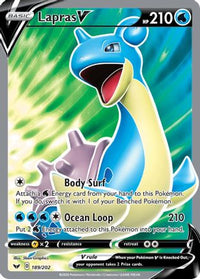 Lapras V (Full Art) (189/202)  - SWSH01 Sword & Shield Base Set Holofoil