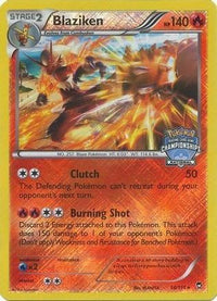 Blaziken (14/111) (Promo du Championnat National) [XY : Furious Fists] 