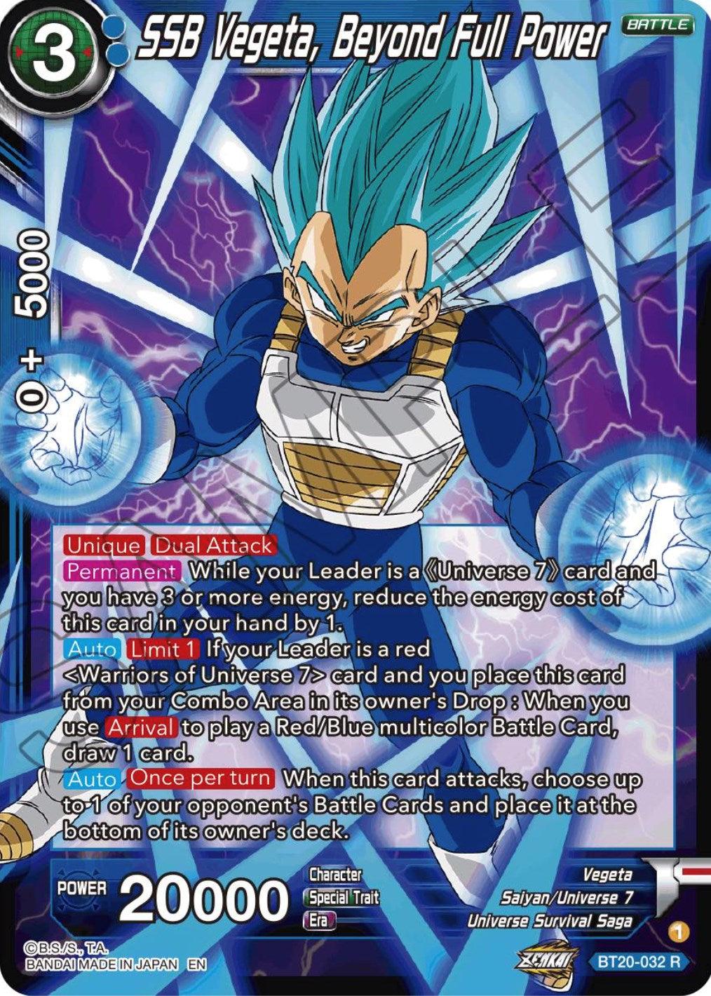 SSB Vegeta, Beyond Full Power (BT20-032) [Power Absorbed] - POKÉ JEUX