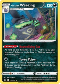 Galarian Weezing (113/192)  - SWSH02 Rebel Clash Holofoil