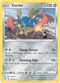 Zacian (139/192) (Cracked Ice Holo) (Exclusivités du deck thématique) [Épée et Bouclier : Rebel Clash] 
