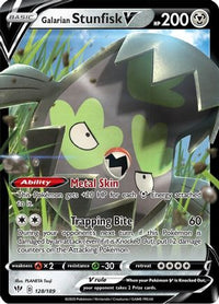 Galarian Stunfisk V (128/189)  - SWSH03 Darkness Ablaze Holofoil