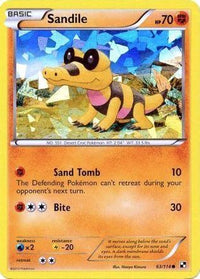 Sandile (Cracked Ice Holo) (63/114) - Miscellaneous Cards & Products Holofoil