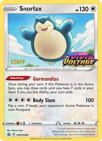 Snorlax (Prerelease) [Staff] (SWSH068) - SWSH Sword & Shield Promo Cards Holofoil