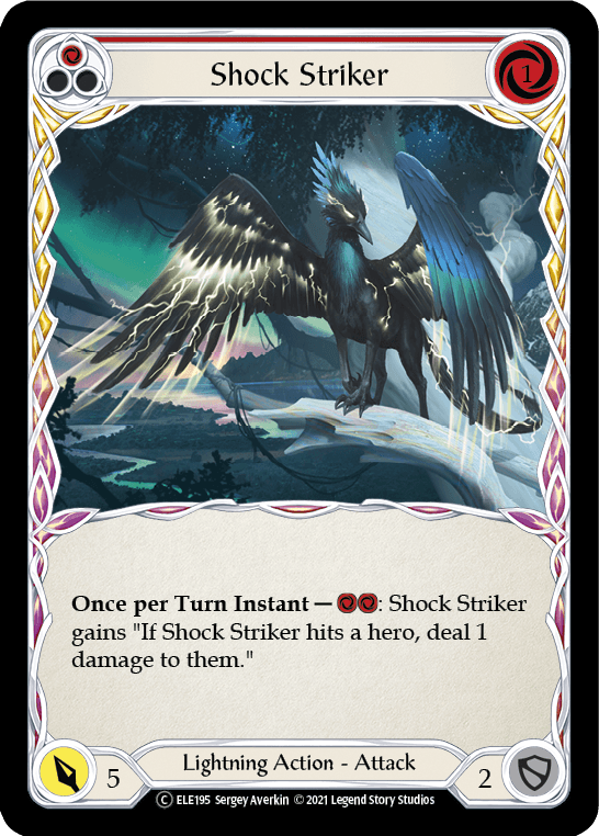 Shock Striker (Red) [U-ELE195] (Tales of Aria Unlimited) Unlimited Rainbow Foil - POKÉ JEUX
