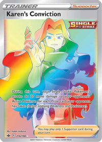 Karen's Conviction (Secret) (216/198)  - SWSH06 Chilling Reign Holofoil