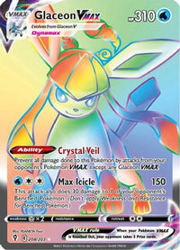 Glaceon VMAX (Secret) (208/203)  - SWSH07 Evolving Skies Holofoil