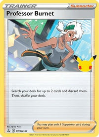 Professor Burnet (25th Anniversary Stamp) (SWSH167) - SWSH Sword & Shield Promo Cards