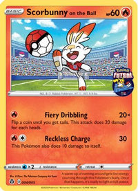 Scorbunny on the Ball (Pokemon Futsal) (4/005)  - Miscellaneous Cards & Products