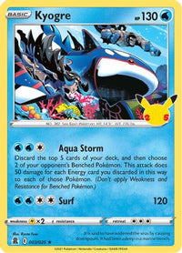 Kyogre (3/025) - Celebrations Holofoil