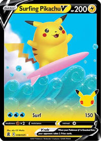 Surfing Pikachu V (8/25)  - Celebrations Holofoil