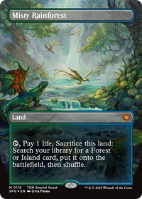 Misty Rainforest (Borderless) (Dragonscale Foil) (SPG-116) - Special Guests