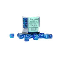 Dice: 36x D6: 12 mm: Gemini: Blue / Light Blue Luminary (EN) (Special Order)