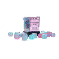 Dice: 36x D6: 12 mm: Gemini: Gel Green-Pink / Blue Luminary (EN) (Special Order)
