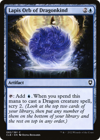 Lapis Orb of Dragonkind [Commander Legends: Battle for Baldur's Gate]