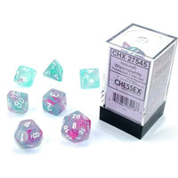 Dice: 7 pc: Nebula: Wisteria / White Luminary (EN) (Special Order)