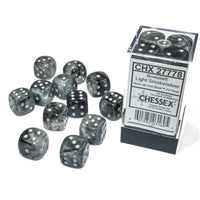 Dice: 12x D6: 16 mm: Borealis: Light Smoke / Silver Luminary (EN) (Special Order)