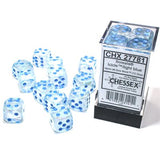 Dice: 12x D6: 16 mm: Borealis: Icicle / Light Blue Luminary (EN) (Special Order)