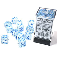 Dice: 12x D6: 16 mm: Borealis: Icicle / Light Blue Luminary (EN) (Special Order)