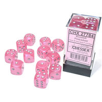Dice: 12x D6: 16 mm: Borealis: Pink / Silver Luminary (EN) (Special Order)