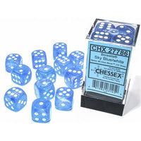 Dice: 12x D6: 16 mm: Borealis: Sky Blue / White Luminary (EN) (Special Order)
