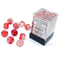 Dice: 36x D6: 12 mm: Nebula: Red / Silver Luminary (EN) (Special Order)