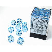 Dice: 36x D6: 12 mm: Borealis: Icicle / Light Blue Luminary (EN) (Special Order)