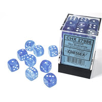 Dice: 36x D6: 12 mm: Borealis: Sky Blue / White Luminary (EN) (Special Order)