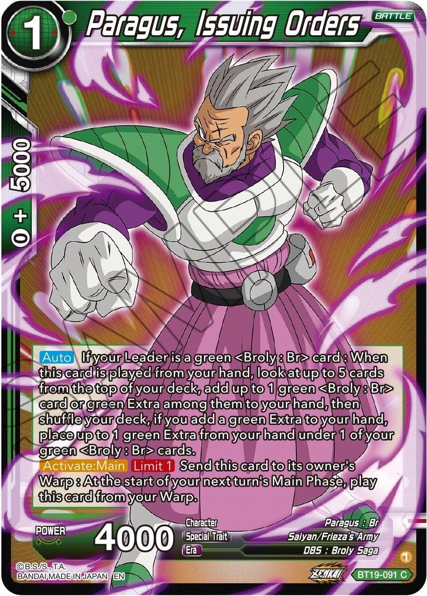 Paragus, Issuing Orders (BT19-091) [Fighter's Ambition] - POKÉ JEUX