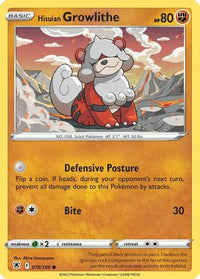 Hisuian Growlithe (070/189) (Thème Deck exclusif) [Épée et bouclier : Radiance astrale] 