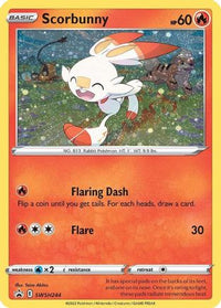 Scorbunny (Cosmos Holo) (SWSH244/307)  - SWSH Sword & Shield Promo Cards Holofoil