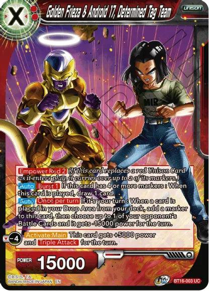 Golden Frieza & Android 17, Determined Tag Team (BT16-003) [Realm of the Gods] - POKÉ JEUX