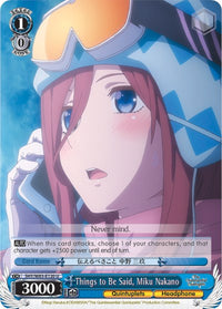 Choses à dire, Miku Nakano (5HY/W83-E120 U) [Les quintuplés quintessentiels] 