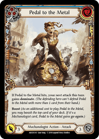 Pedal to the Metal (Blue) [ARC013-R] (Arcane Rising) 1st Edition Normal - POKÉ JEUX