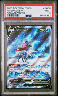 POKEMON SWORD AND SHIELD CROWN ZENITH #GG38 SUICUNE V CROWN ZENITH PSA 9 #76018382