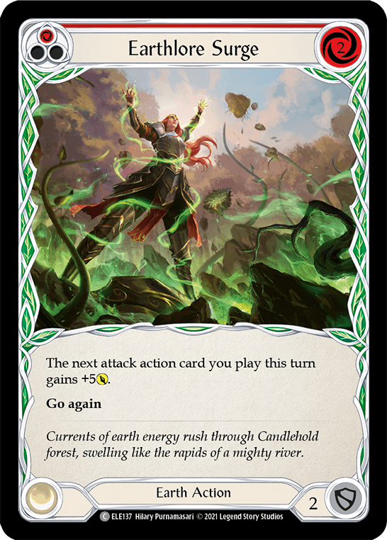 Earthlore Surge (Red) [ELE137] (Tales of Aria) 1st Edition Rainbow Foil - POKÉ JEUX