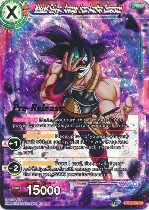Masked Saiyan, Avenger from Another Dimension (BT13-003) [Supreme Rivalry Prerelease Promos] - POKÉ JEUX