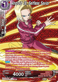 Android 18, Selfless Savior (Silver Foil) (BT20-010) [Power Absorbed] - POKÉ JEUX