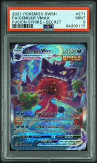 2021 POKEMON SWORD & SHIELD FUSION STRIKE #271 FA/GENGAR VMAX FUSION STRIKE-SECRET PSA 9  #64200119