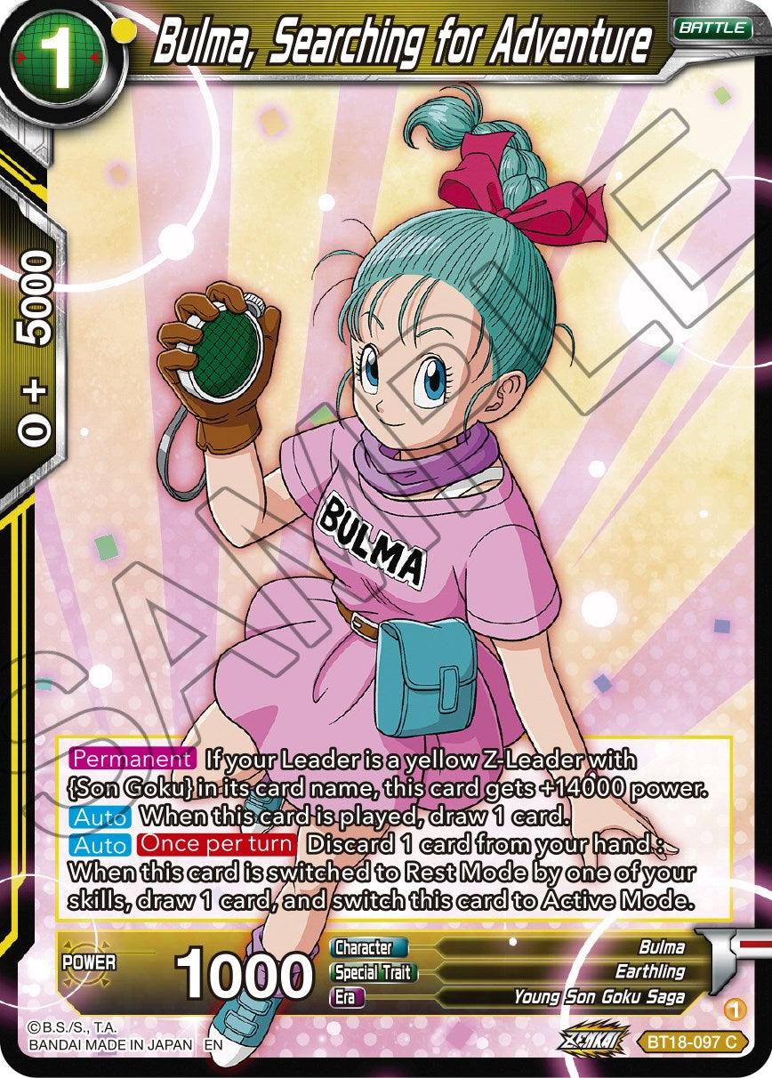 Bulma, Searching for Adventure (BT18-097) [Dawn of the Z-Legends] - POKÉ JEUX
