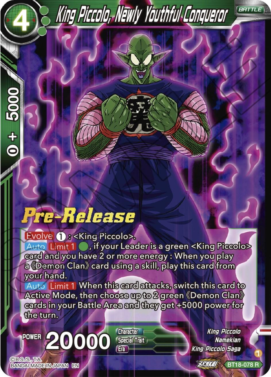 King Piccolo, Newly Youthful Conqueror (BT18-078) [Dawn of the Z-Legends Prerelease Promos] - POKÉ JEUX