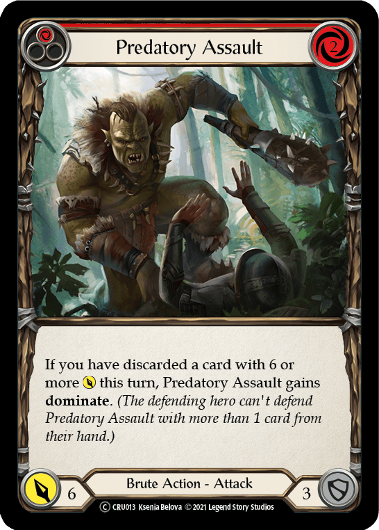 Predatory Assault (Red) [U-CRU013] (Crucible of War Unlimited) Unlimited Rainbow Foil - POKÉ JEUX